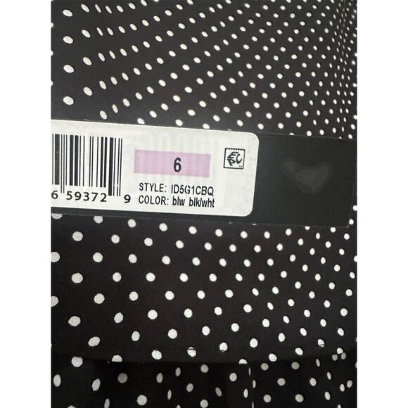 Ivanka Trump Women’s Printed Georgette Maxi Dress – Black & White Polka Dot Sz6. - Picture 6 of 7
